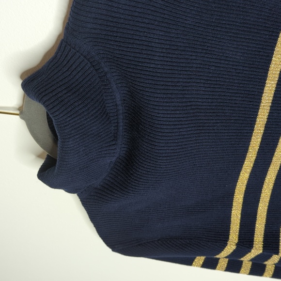 Ralph Lauren sweater gold & blue striped turtleneck size XL - Picture 8 of 16